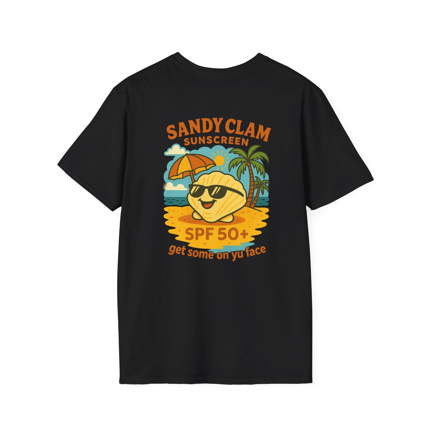 Sandy Clam T-Shirt, Beachwear, Summer Apparel, Funny Tee, Vacation Shirt, SPF Sun Protection, Gift for Beach Lovers